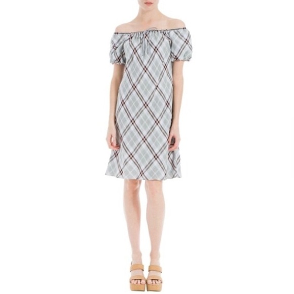 NWT Max Studio Off The Shoulder Shift Dress Gray M - Picture 1 of 7